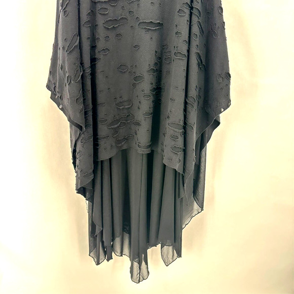 Killstar Badlands Halter Midi Dress L Black Distressed Goth Punk Witchy Vampire - Picture 4 of 12